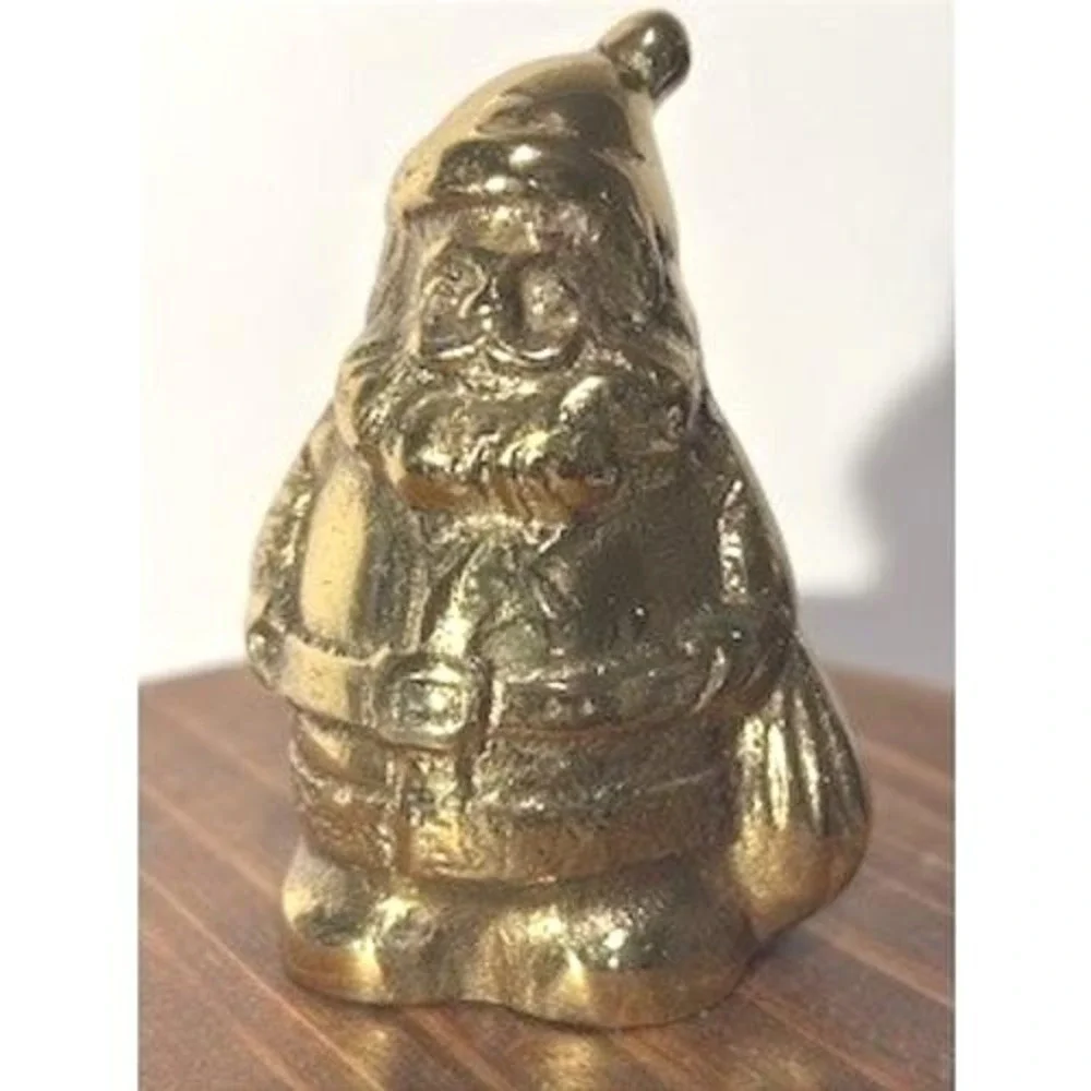 Vintage Brass Santa Claus Bell Figurine,‎ Christmas Holiday Decor